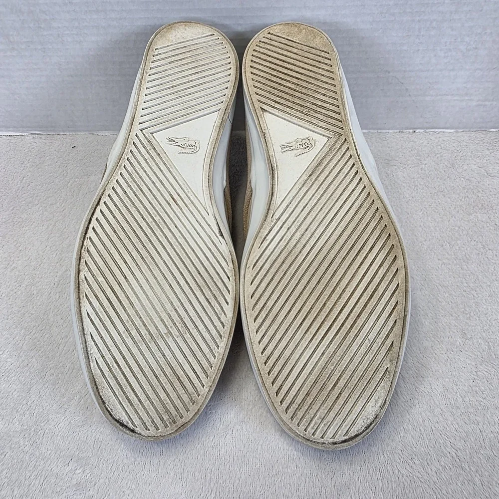 Lacoste Sevrin‎ Suede Mens Size 11 Leather Casual Boat Shoes Tan Blue